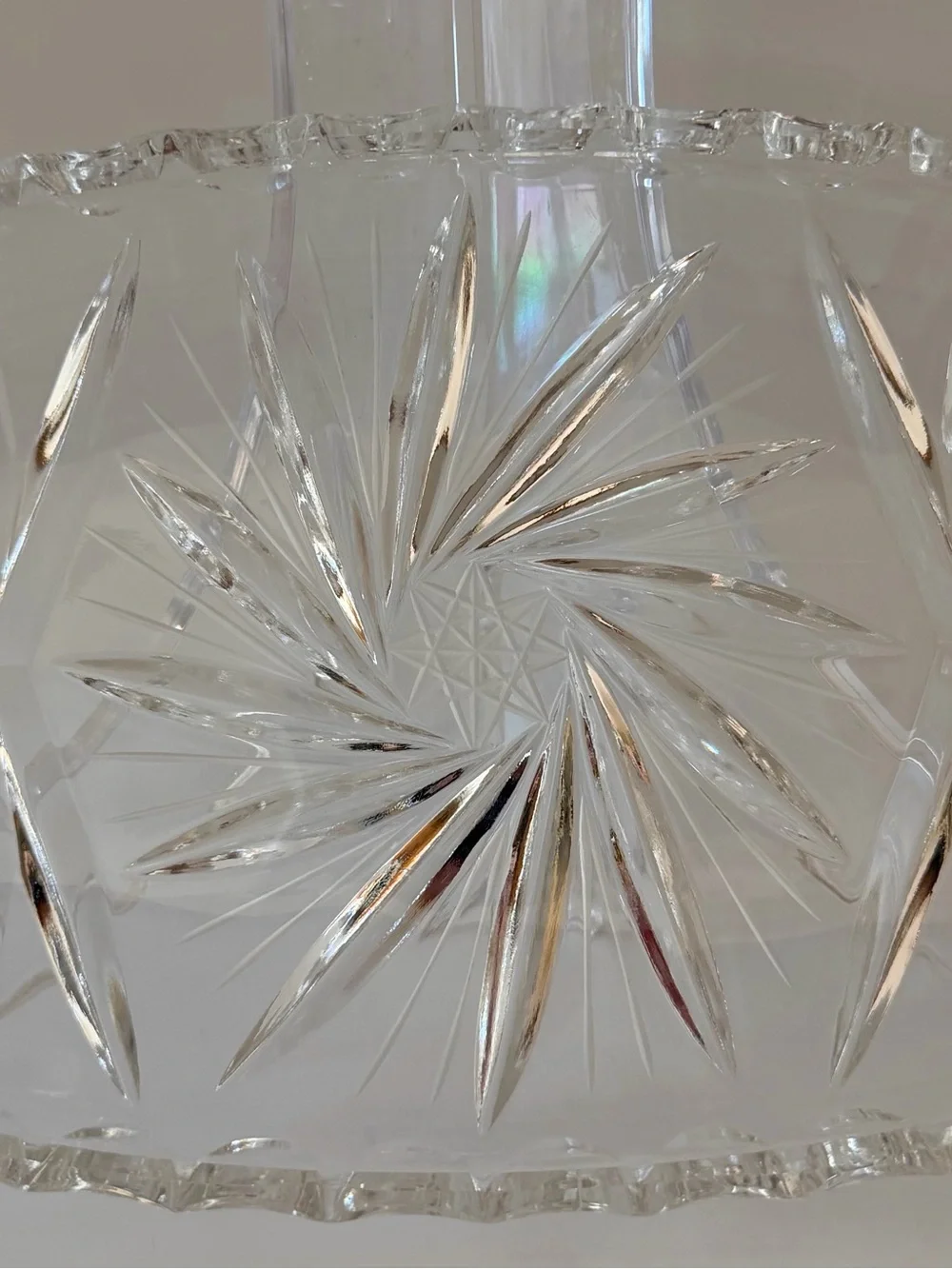 Vintage Clear Pressed Glass Starburst Pinwheel Oval Relish Dish Serving Tray